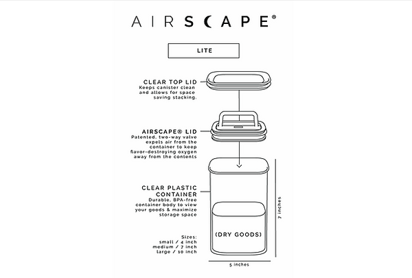 Airscape Lite Vacuum Airtight Canister Clear Plastic - Large 10" - Neat Street Philippines