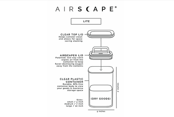 Airscape Lite Vacuum Airtight Canister Clear Plastic - Medium 7" - Neat Street Philippines