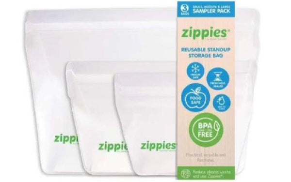 Zippies Small Reusable Stand Up Bags (Pack of 3) - White - Neat Street Philippines